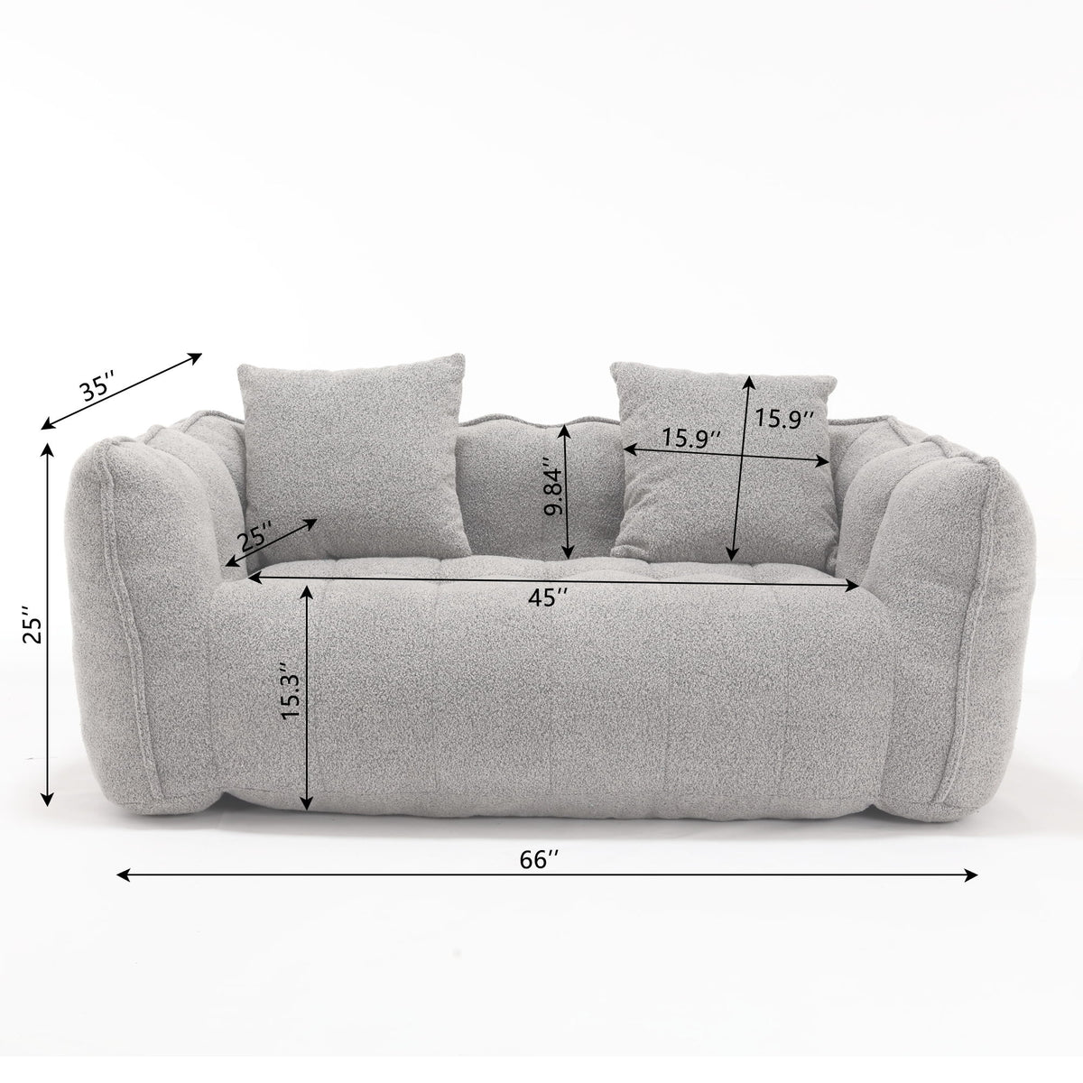 Cozy Beanbag Chair With High Resilience Foam Core For 2