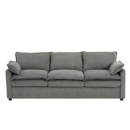 Modern 3 Seater Sofa With Side Storage Pockets For Living Room