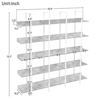 Vintage Industrial 5 Tier Bookcase