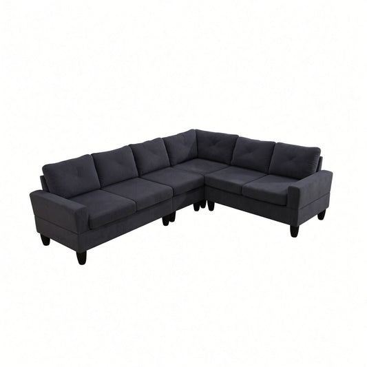 Modular L - Shaped Sectional Sofa 6 Seater 4 Piece Couch With Chaise