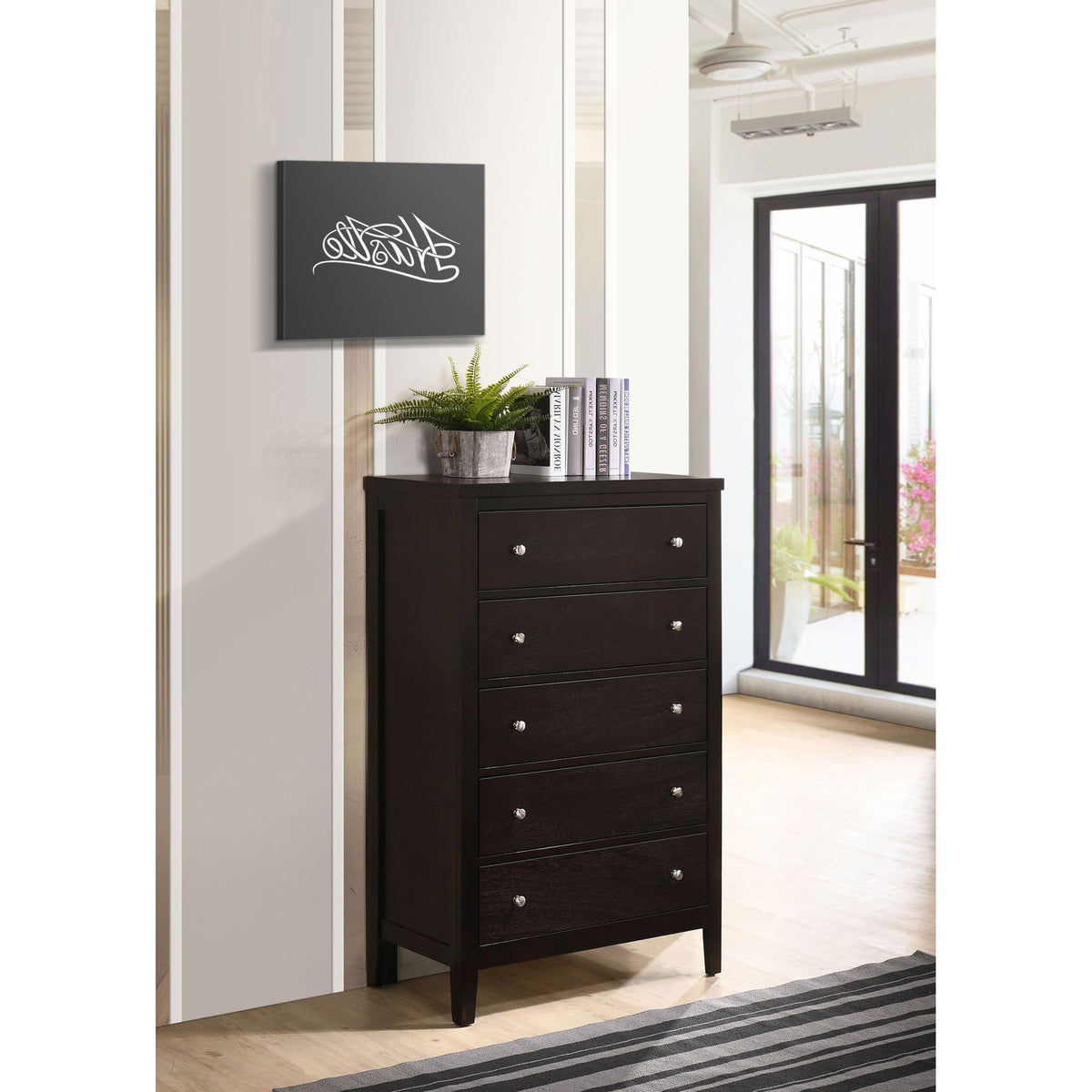 Payton - 5 Drawer - Cappuccino