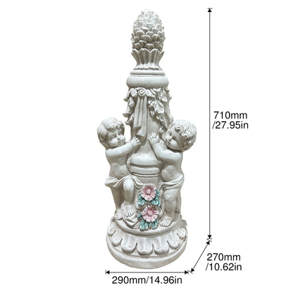 A Pair Of Climbing Children Garden Statues, Made Of Magnesium Oxide, Suitable For Decorating Outdoor Courtyards, Lawns, And Patios.