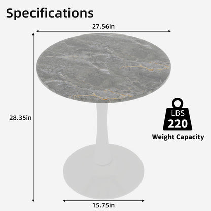 Coffee Table With Round Top For Living Rooms - Gray / White