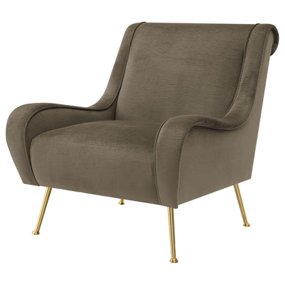 Lundy - Truffle Tight Cushion Accent Chair With Legs - Bronze Golden