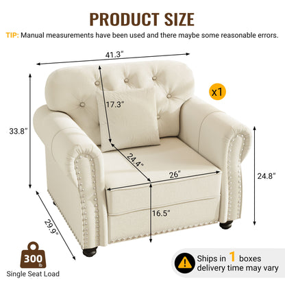 Upholstered Sofa With Nailhead Trim And Rolled Armrests