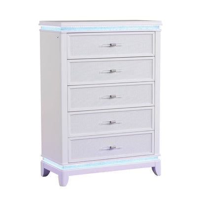 Opium - 5 Drawer Chest - White