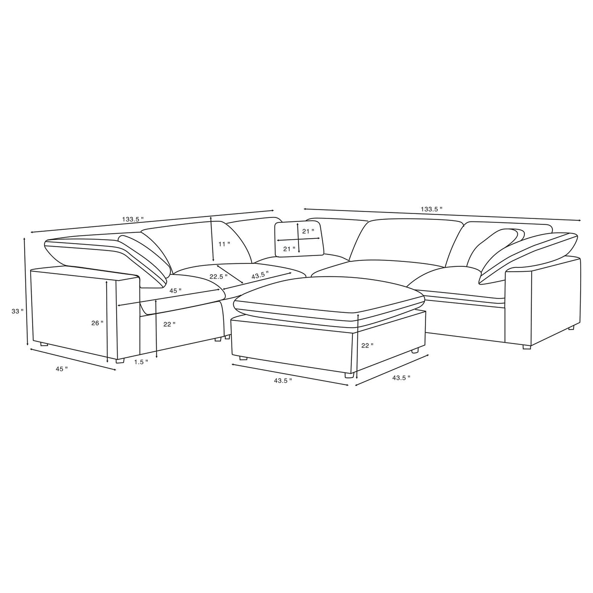Segoura - Modular Sectional With Ottoman