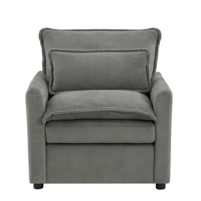 Modern Single Seat Accent Chair With Side Storage Pockets