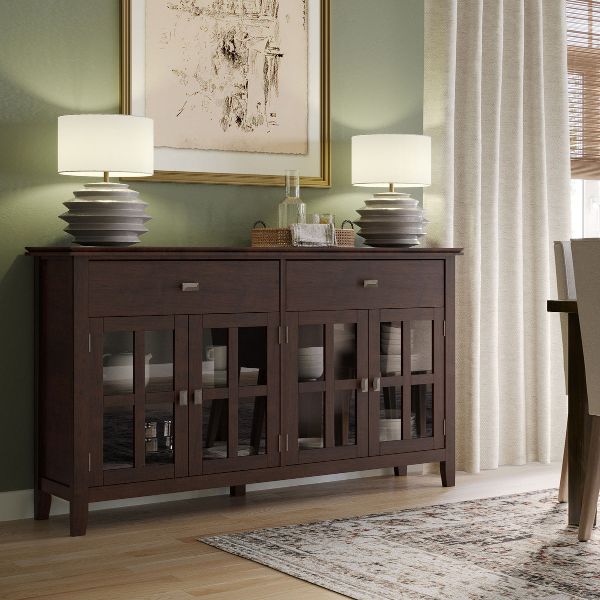 Artisan - Large 4 Door Sideboard Buffet - Dark Chestnut Brown