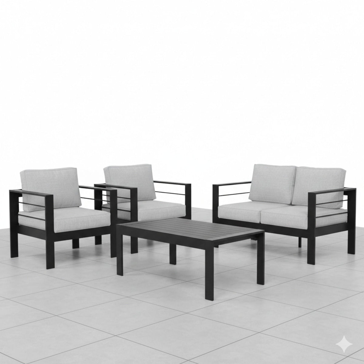 Outdoor Patio Set, All-Weather With Thick Cushions