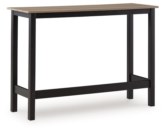 Shoreline Beach - Outdoor Counter Table And 2 Barstools (Set of 3) - Black / Beige
