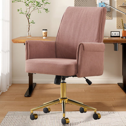Ergonomic Mid-Back Office Chair With Gold Base
