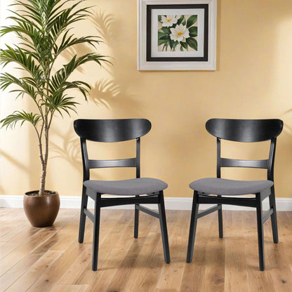 Modern Dining Chair With Upholstered Seat And Wood Frame
