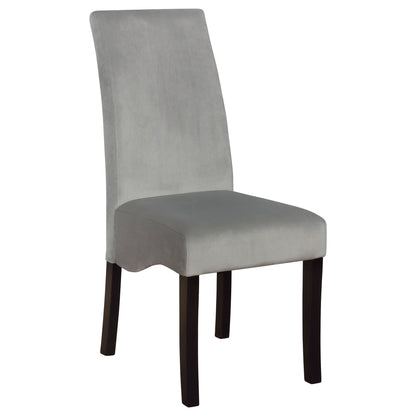 Upholstered Dining Chair Soft Padded Seat And Flared Back Design (Set of 2) - Gray