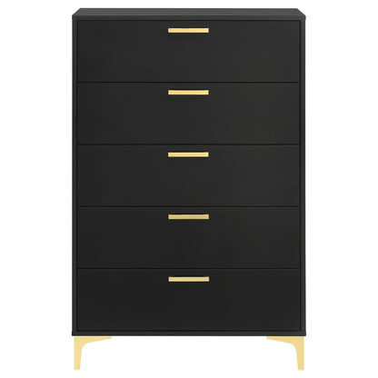 Lexie - 5 Drawer Rectangular Chest - Black