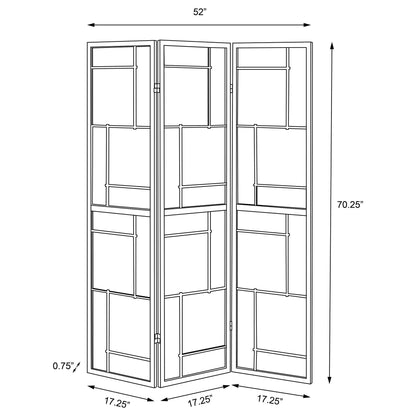 Reese - 3 Panel Room Divider Folding Shoji Screen With Accents - Beige / White