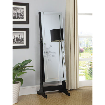 Radavera - Jewelry Cheval Mirror With Tilt Function - Black