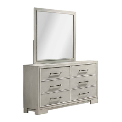Dresser With Square Legs And Sleek Handles - Antique White