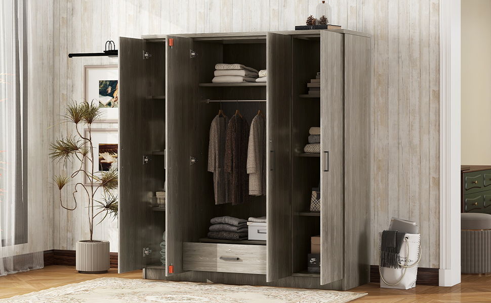 4 Door Wardrobe With 1 Drawer