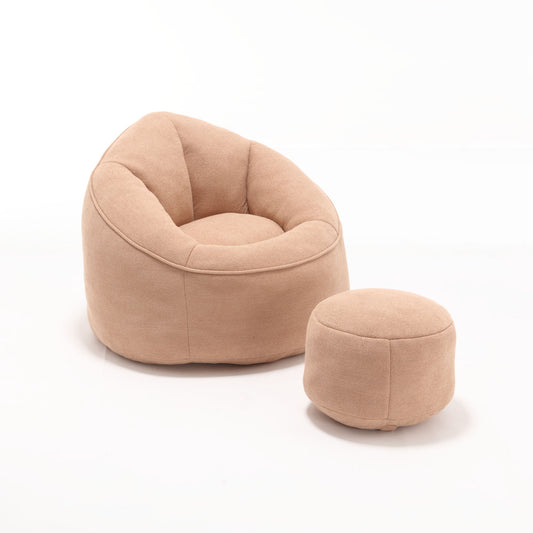 Bedding Bean Bag Sofa Chair High Pressure Foam With Footrest