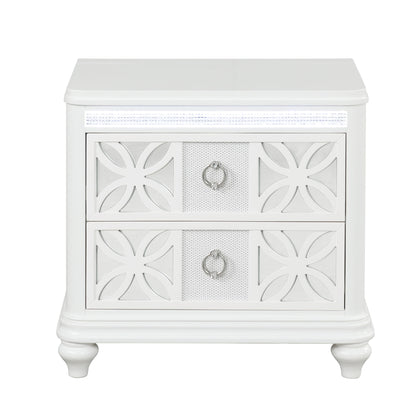 Abigale - 2 Drawer Nightstand With LED - White