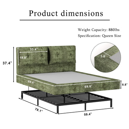Airframe - Upholstered Bed Frame With Double Layered Upholstered Headboard