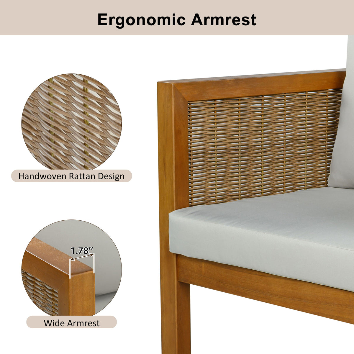 2 Piece Outdoor Armchair Set With Cushion