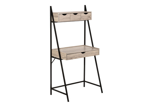 Computer Desk For Home Office, Laptop, Leaning, Storage Drawers, Contemporary & Modern