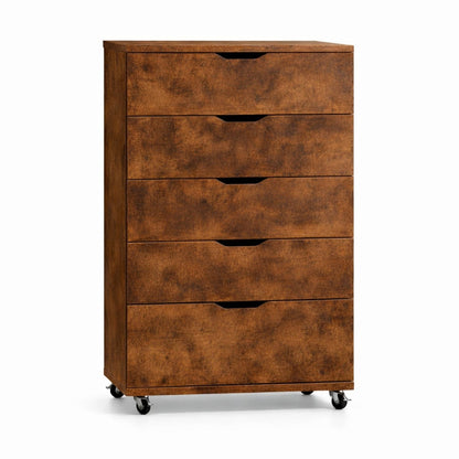 Modern 5 Drawer Dresser With Wheels