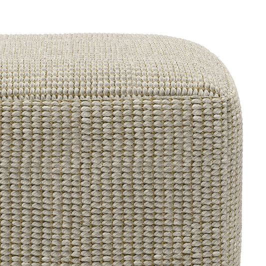 Zelma - Square Woven Outdoor / Indoor Pouf - Silver
