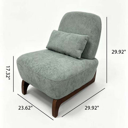 Curved Base Lazy Lounge Accent Chair - Blue / Brown