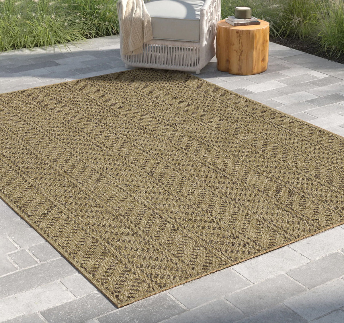 Earth - 7'10" X 10'3" Indoor, Outdoor Area Rug - Mocha, Natural