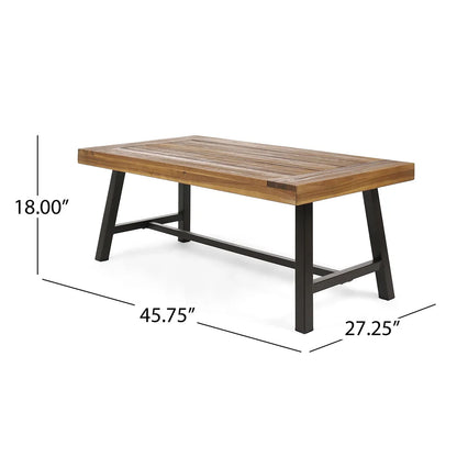 Carlisle - Industrial Coffee Table With And Slat Panel Design - Natural