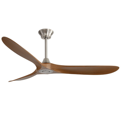Outdoor Ceiling Fan No Light With 3 Blades Smart App Control - Brushed Nickel