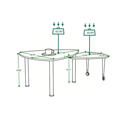 360 Degree Rotatable Coffee Table With Solid Legs