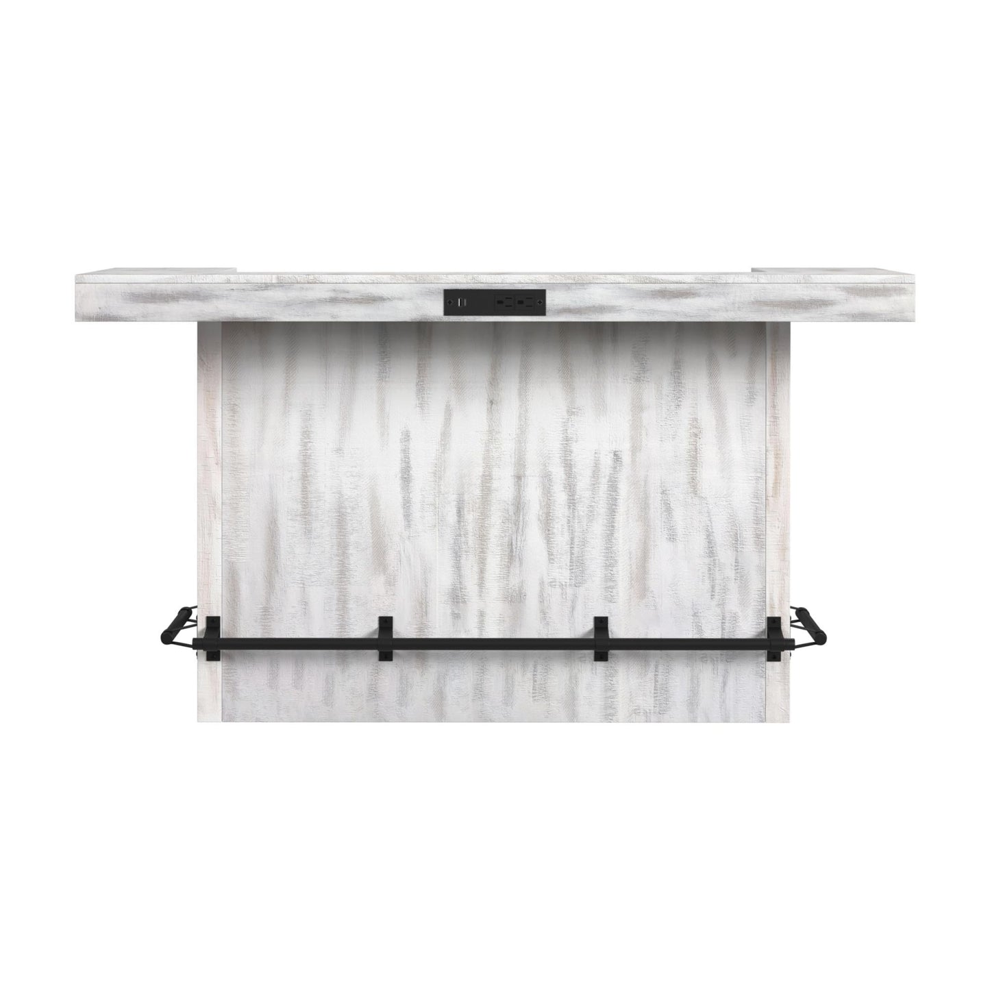Rogen Rustic - Bar Table Base With Ice Tray - Rustic White