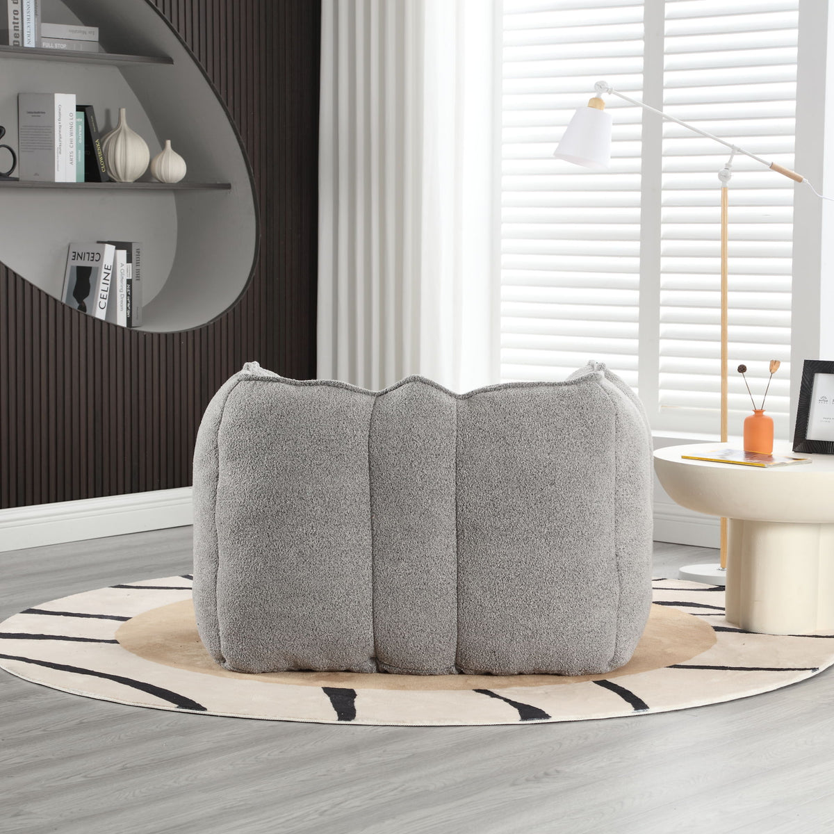 Soft Bean Bag Chair With High Resilient Foam (Chips) - Gray