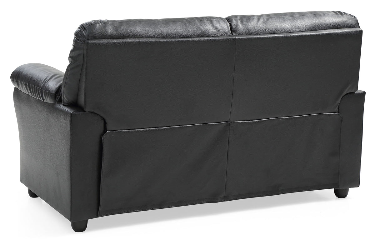 Padded Love Seat For Modern Living - Black