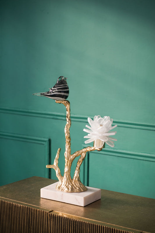 Aluminum Candle Holder With Marble Stand