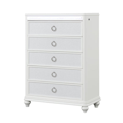 Abigale - 5 Drawer Chest With LED Lighting - White