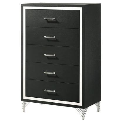Malcolm - 5 Drawer Bedroom Chest - Black