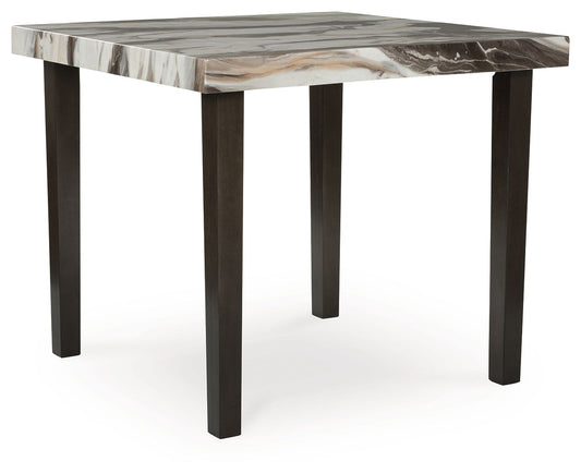 Jeshina - Square Dining Room Counter Table - Dark Brown / Beige