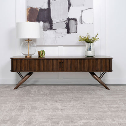 Stewart - TV Stand With Sliding Doors - Walnut