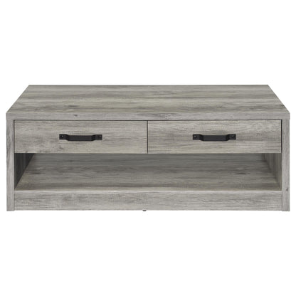 Nuberg - 2 Drawer Coffee Table Rectangular Design - Gray