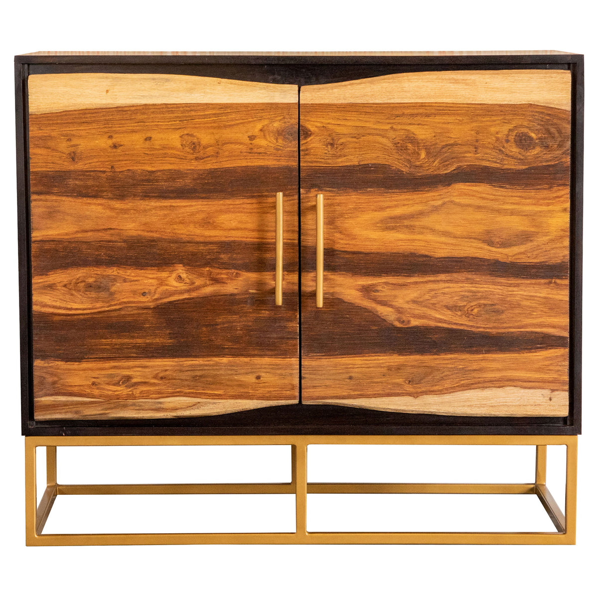 Denali - 2 Door Accent Cabinet With Variegated Grain Doors And Soft Base - Walnut