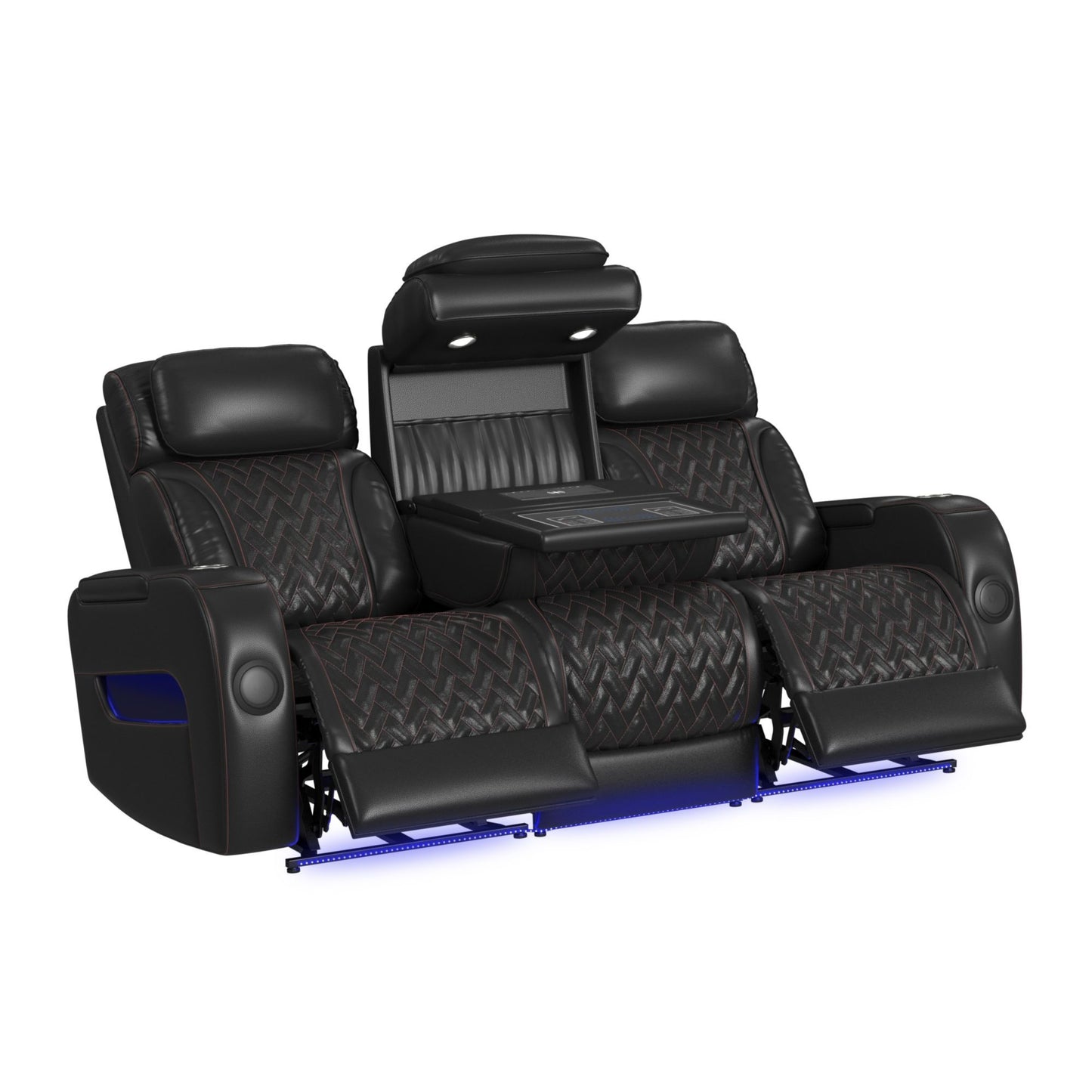 Prime Time - P3 Sofa With I Table, Reading Light, Heat, Massage, LED, And Speaker