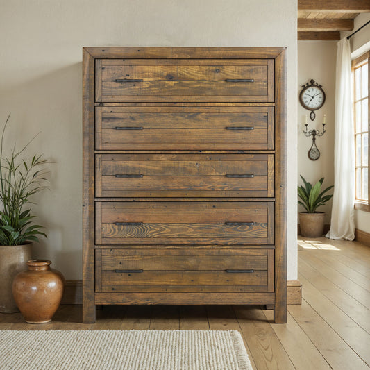 5 Drawer Chest With - Brown