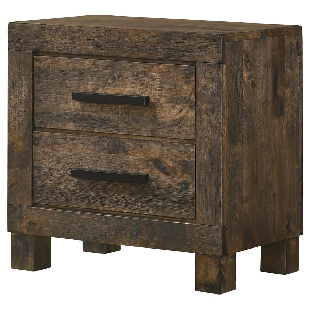 2 Drawer Nightstand - Brown Wood