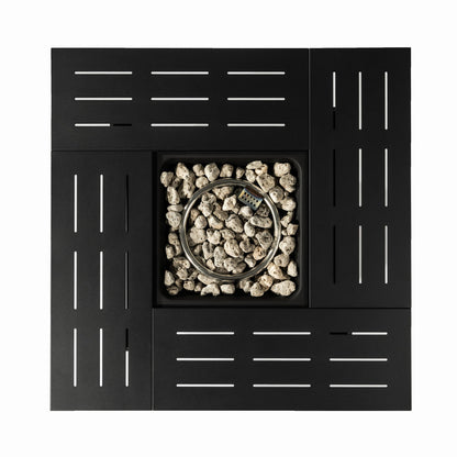 Propane Gas Fire Pit Table, 50000 Btu, Rectangular For Outside - Black