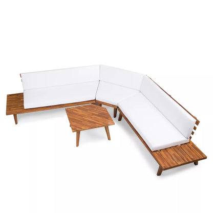 Hillcrest - V Shaped 4 Piece Sofa Set, Water Resistant